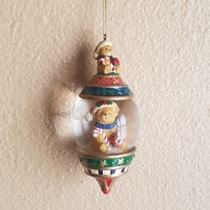 Vintage Glass teddy bear ornament